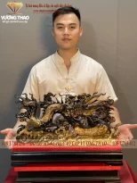 tượng rồng phong thủy gỗ mun hoa (1179)
