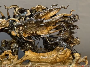 tượng rồng phong thủy gỗ mun hoa (1182)
