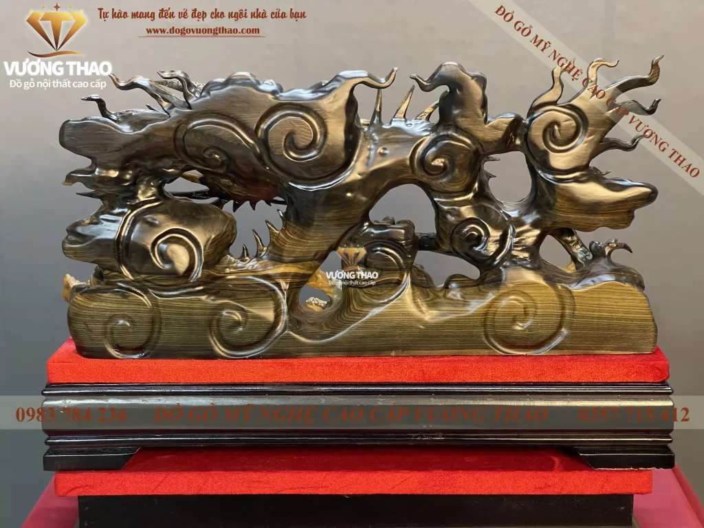 tượng rồng phong thủy gỗ mun hoa (1183)