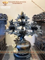 Bình hoa hồng gỗ Mun hoa (970)