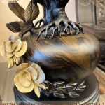 Bình hoa hồng gỗ Mun hoa (971)