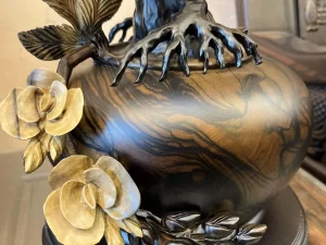 Bình hoa hồng gỗ Mun hoa (971)