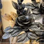 Bình hoa hồng gỗ Mun hoa (972)