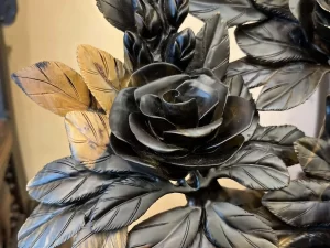 Bình hoa hồng gỗ Mun hoa (972)