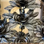 Bình hoa hồng gỗ Mun hoa (973)