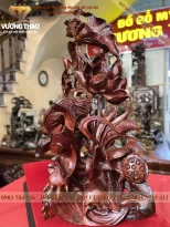 Tượng Sen Hạc gỗ Trắc đỏ đen (979)