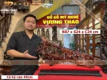 Tượng Sen Hạc gỗ Trắc đỏ đen (981)