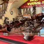 Tượng Sen Hạc gỗ Trắc đỏ đen (984)