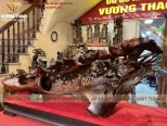 Tượng Sen Hạc gỗ Trắc đỏ đen (984)