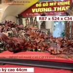 Tượng Sen Hạc gỗ Trắc đỏ đen (985)