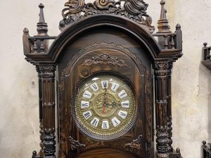 Đồng hồ Tứ Trụ gỗ Mun hoa 2m35