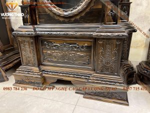 Đồng hồ Tứ Trụ gỗ Mun hoa 2m35