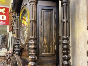 Đồng hồ Tứ Trụ gỗ Mun hoa 2m35