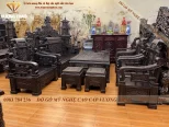 bộ bàn ghế tứ trụ gỗ mun hoa (957)