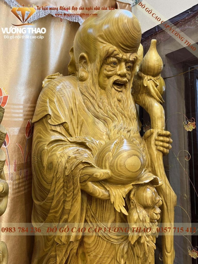 bộ tượng Phúc Lộc Thọ gỗ Cẩm Vàng 4