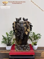 Bình Nho Sóc gỗ Mun hoa (799)