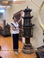đèn thờ bằng gỗ mẫu tháp 3 tầng