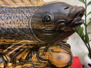 tượng cá chép gỗ (780)