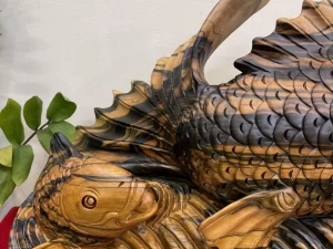 tượng cá chép gỗ (781)