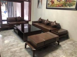 Bộ bàn ghế Sofa chân hươu gỗ Sồi