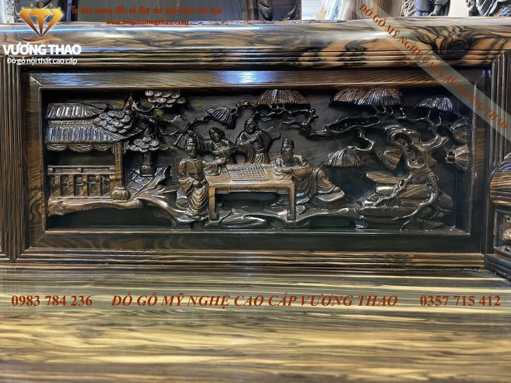 Bộ bàn ghế Trường Kỷ gỗ Mun hoa (900)