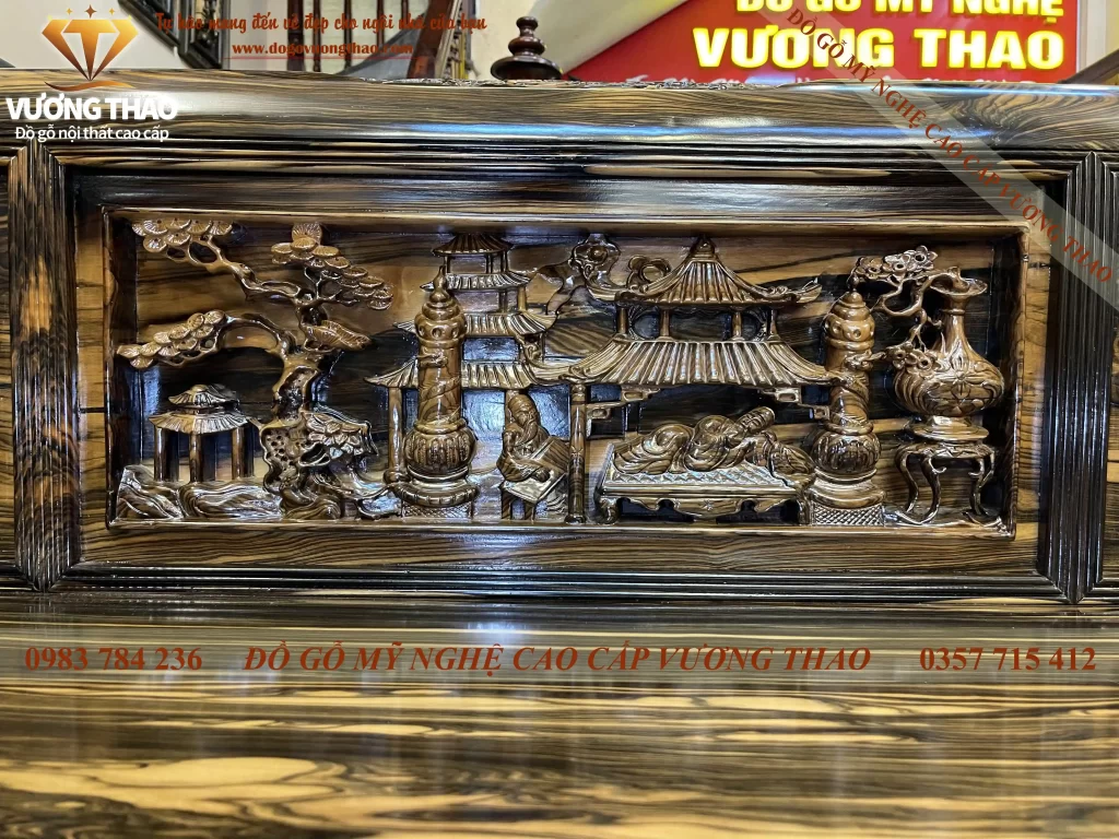 Bộ bàn ghế Trường Kỷ gỗ Mun hoa (902)