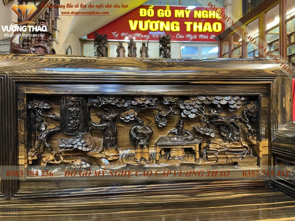 Bộ bàn ghế Trường Kỷ gỗ Mun hoa (903)