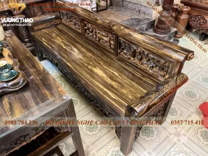 Bộ bàn ghế Trường Kỷ gỗ Mun hoa (904)