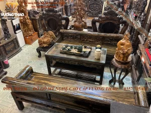 Bộ bàn ghế Trường Kỷ gỗ Mun hoa (906)