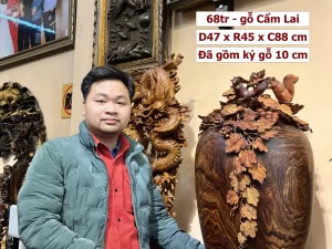 Bình Phú Quý gỗ Cẩm Lai (767)