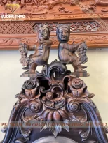 đồng hồ cây cô tiên gỗ mun hoa (1079)