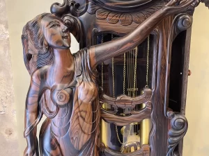 đồng hồ cây cô tiên gỗ mun hoa (1081)