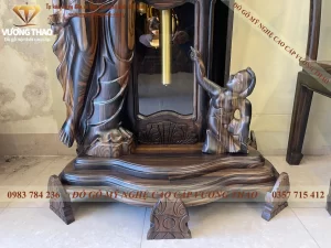 đồng hồ cây cô tiên gỗ mun hoa (1082)