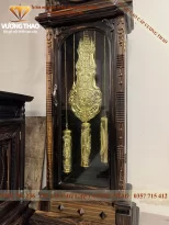 đồng hồ sừng trâu gỗ mun hoa (1085)