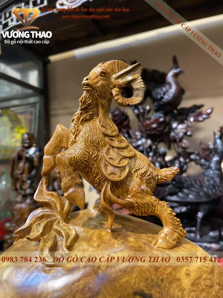 tượng Tam Dương Khai Thái gỗ Hương Nu (960)