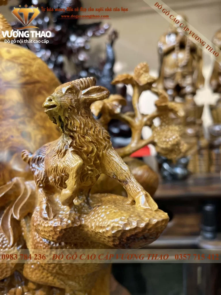 tượng Tam Dương Khai Thái gỗ Hương Nu (961)