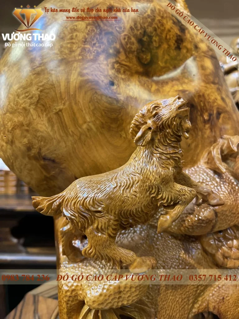 tượng Tam Dương Khai Thái gỗ Hương Nu (962)