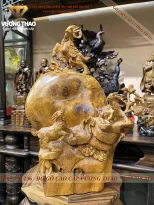 tượng Tam Dương Khai Thái gỗ Hương Nu (963)