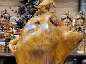 tượng Tam Dương Khai Thái gỗ Hương Nu (964)