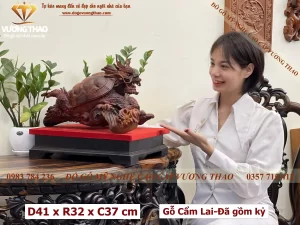 Tượng Long Quy gỗ Cẩm Lai (740)