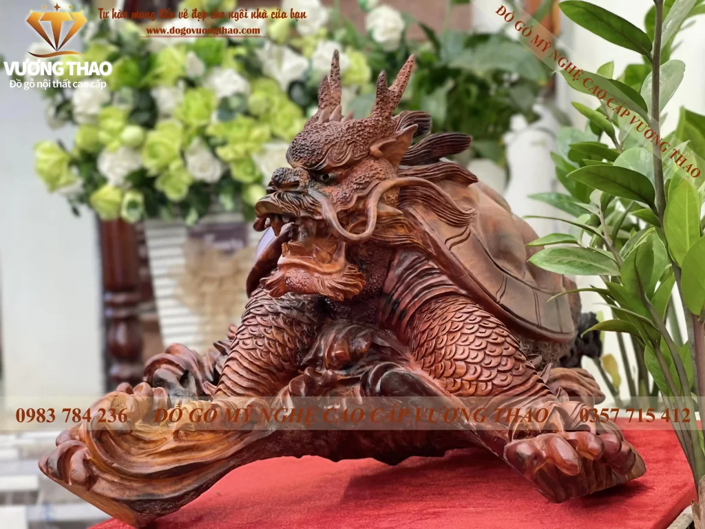 Tượng Long Quy gỗ Cẩm Lai (741)