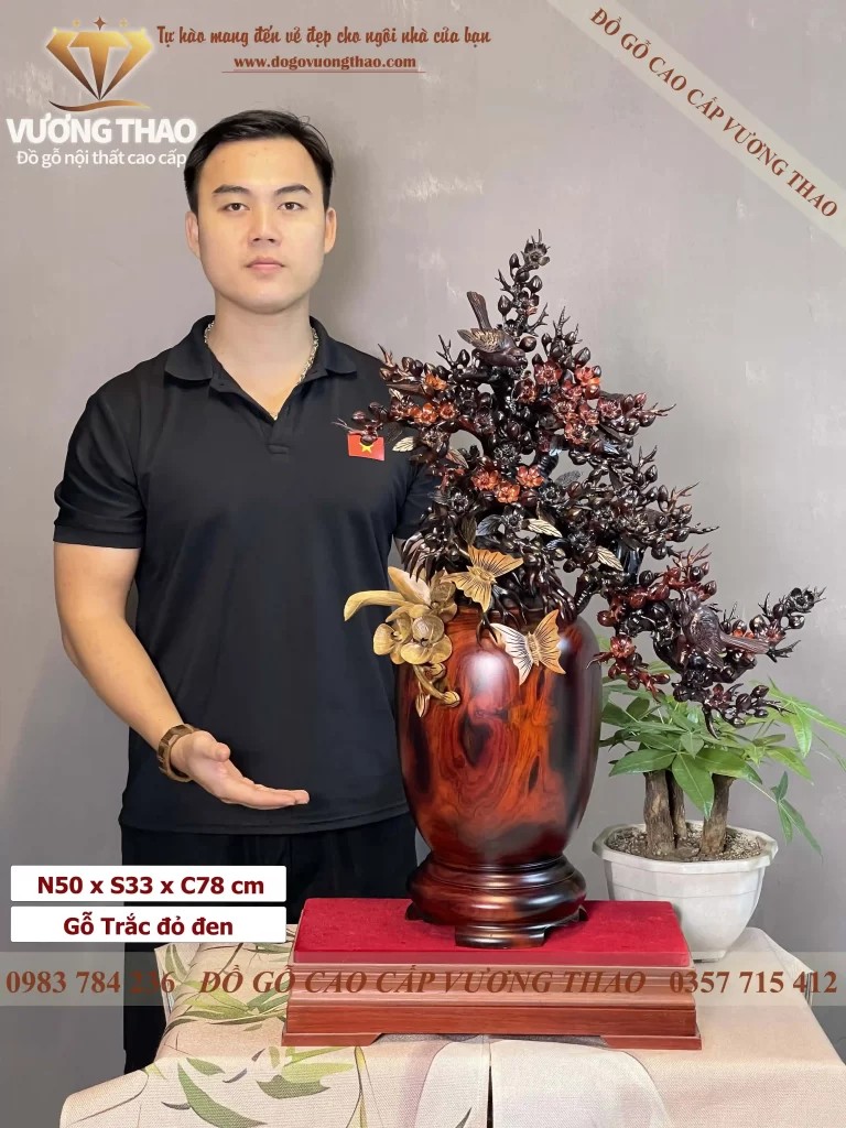 bình mai phú quý gỗ trắc đỏ đen (1575)