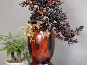 bình mai phú quý gỗ trắc đỏ đen (1576)