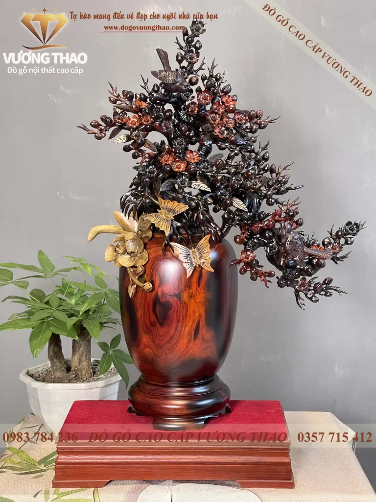 bình mai phú quý gỗ trắc đỏ đen (1576)