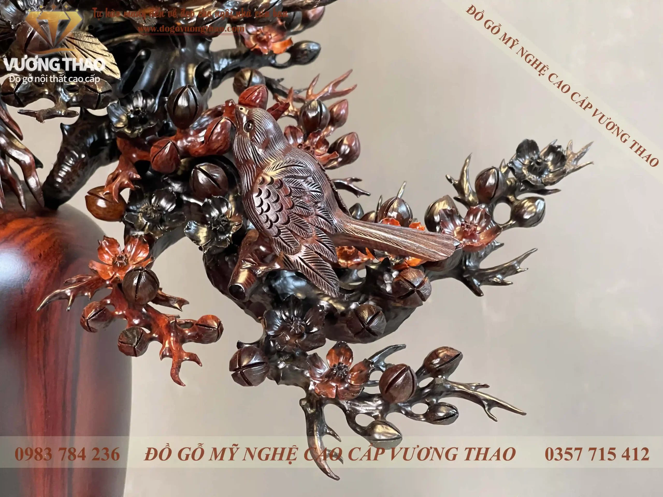 bình mai phú quý gỗ trắc đỏ đen (1577)