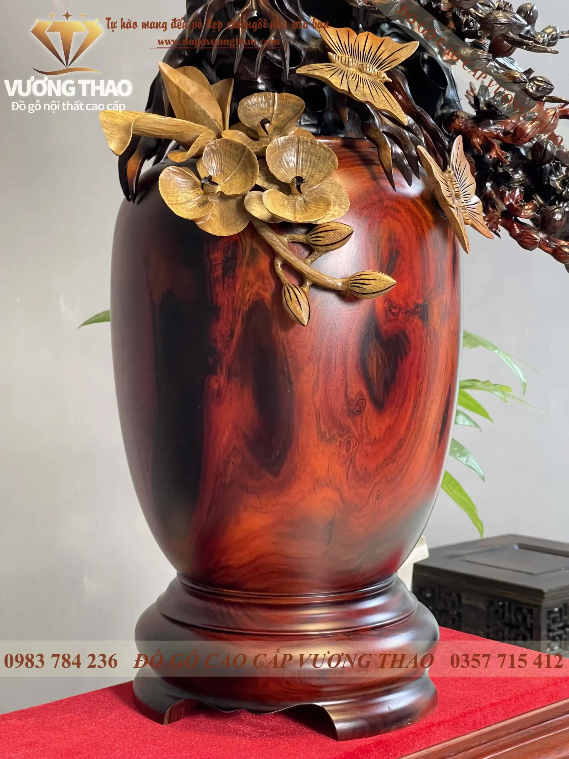 bình mai phú quý gỗ trắc đỏ đen (1578)