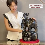 tượng voi phong thủy gỗ mun hoa (2071)