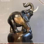 tượng voi phong thủy gỗ mun hoa (2073)