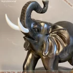 tượng voi phong thủy gỗ mun hoa (2075)