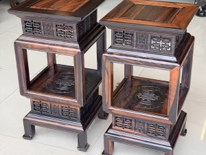 đôn đèn kê tượng gỗ mun hoa (1988)